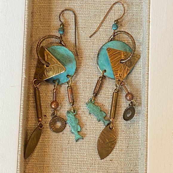 Antique turquoise earrings - Picture 2 of 2